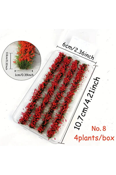 Choice6 لون 8، 0.32 بوصة، مجموعة عشب طويلة على شكل زهرة، مناسبة لنمذجة ومحاكا...