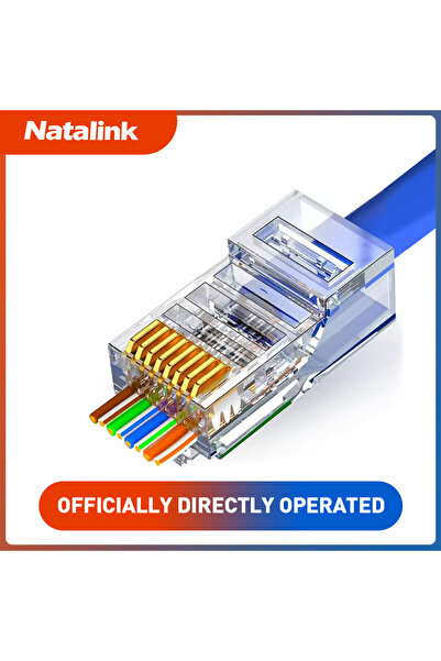 Choice 10 قطع من موصلات ناتالينك RJ45 CAT6 ذات أطراف كريستالية مطلية بالذهب ع...