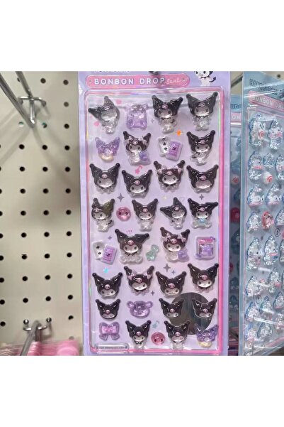 Choice4 B-1pcs Cute Anime Hellokitty Kuromi Cinnamoroll 3D Sanrio Stickers Tr...