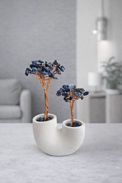 Doremcy Lapis Lazuli Doğal Taş Odaklanma ve Kaygı Ağacı Dekoratif Biblo 14x9 cm