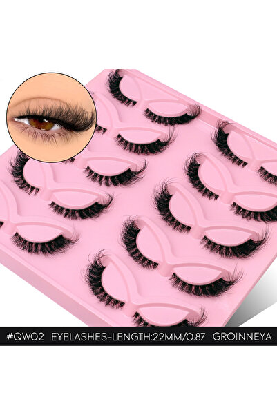 Choice5 Mix Lash-QW02 Lasvirey Fluffy Eyelashes Cat Eye Lashes 8D Fluffy Volu...