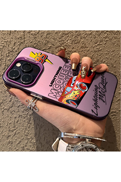 Choice غلاف هاتف صلب غير لامع من البولي كربونات بتصميم لايتنينج ماكوين، متواف...