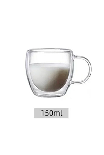Choice1 80-450ml 150ml with handle 5 Sizes Double Wall Insulated Glass Cup Cl...