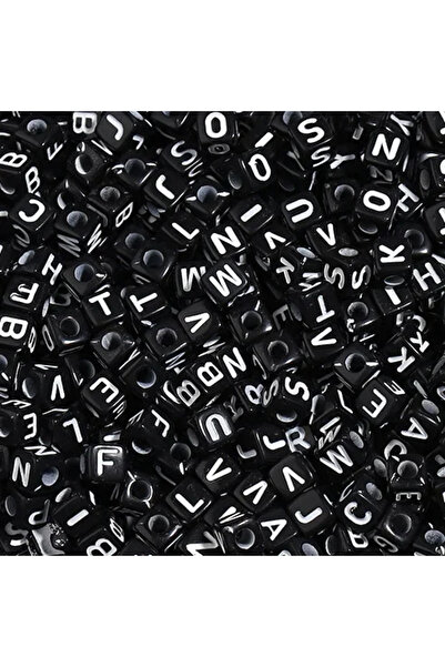Choice85 500PCS Random Mixed 100-500pcs Acrylic Black Color A-Z Letter Beads ...