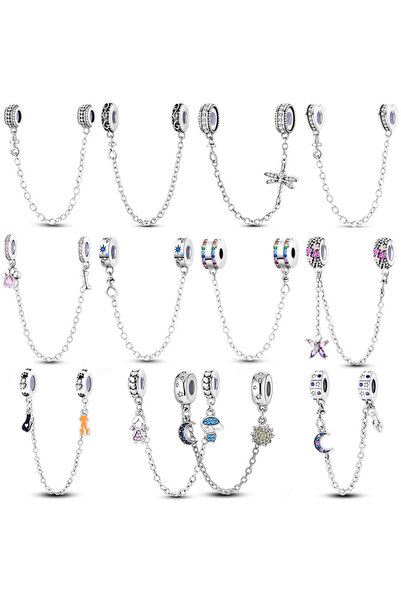 Choice12 سلسلة سلاسل الأمان الجديدة المطلية بالفضة KTC417، قطة وردية اللون، ق...