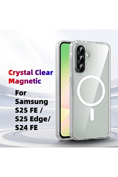 Choice1 غلاف هاتف شفاف كريستالي مغناطيسي لهاتف Galaxy S25 FE، شفاف للغاية مع ...