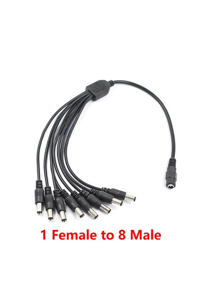 Choice1 كابل مقسم طاقة تيار مستمر من 1 أنثى إلى 8 ذكر 5.5 × 2.1 مم، من 1 إلى ...