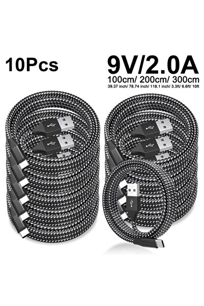 Choice كابل USB-A إلى Type-C مضفر من النايلون، بطول متر واحد، متوفر بأحجام مخ...