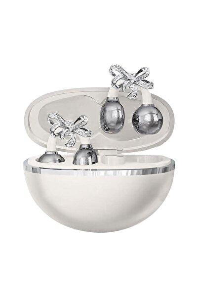 choice2 سماعات أذن لاسلكية تعمل بتقنية البلوتوث، بيضاء اللون، مزودة بمشبك، مع...