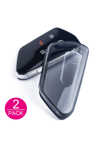 Choice 2x Key Case (Black) Slim Car Key Fob Case Cover Keychain For Volkswage...