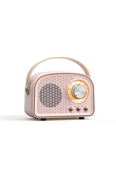 choice2 مكبر صوت صغير لطيف بتصميم كلاسيكي وردي متوافق مع تقنية البلوتوث، مزود...