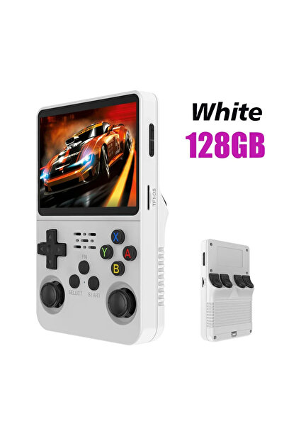 choice2 جهاز ألعاب محمول كلاسيكي أبيض اللون من طراز R36S، سعة تخزين 128 جيجاب...
