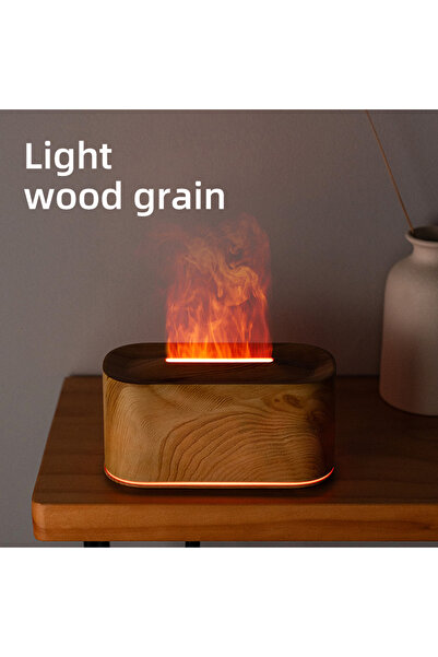 Choice5 Light wood grain Essential Oil Diffuser,Flame Colorful Water Vapor Fi...
