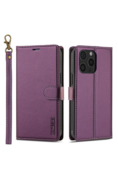 Choice42 جراب جلد قلاب قابل للإزالة، لون بنفسجي، 2 في 1، متوافق مع آيفون 14 أ...