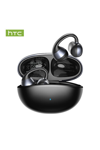 Choice سماعات أذن HTC NE56 سوداء اللون، بلوتوث V6.0، مزودة بمشبك أذن، سماعات ...