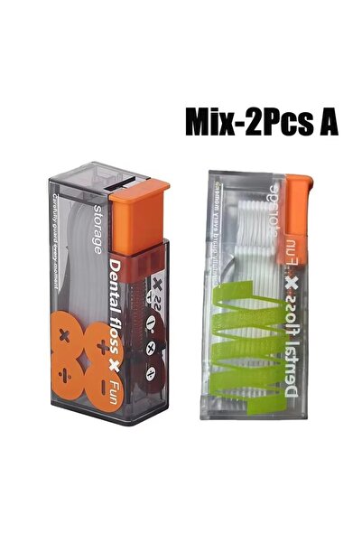 Choice4 موزع خيط تنظيف الأسنان المحمول Mix-2PCS يتضمن 10 قطع من خيط تنظيف الأ...