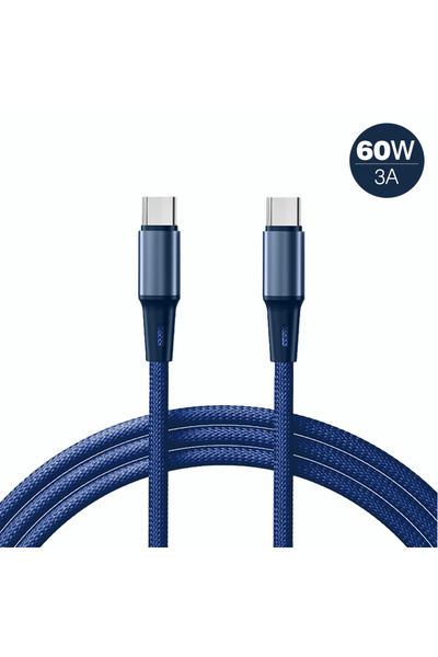 Choice4 كابل شحن جديد من نوع USB-C إلى نوع USB-C بطول 1 متر، دائري، 60 واط، أ...