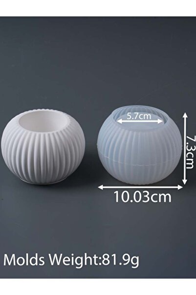 Choice قالب سيليكون كبير الحجم (صغير/متوسط/كبير) على شكل كوب شموع مخطط، يمكنك...