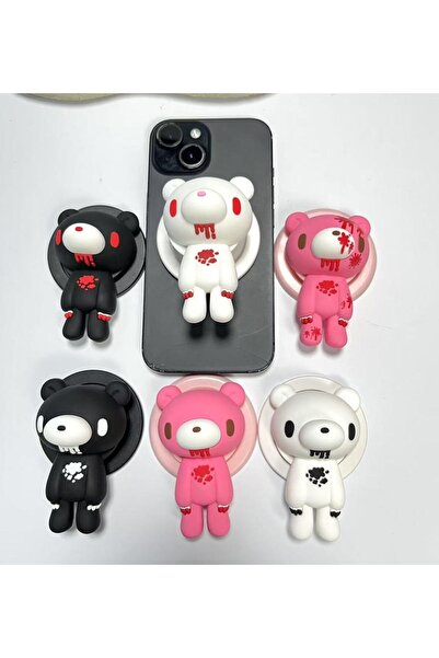Choice1 6 قطع من حامل ومقبض الهاتف بتصميم الدب القوطي - تصميم دموي فريد، قابل...