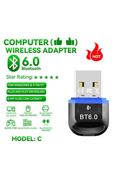 Choice محول بلوتوث 6.0 من طراز C USB، يدعم تقنية بلوتوث 5.4، متوافق مع أجهزة ...