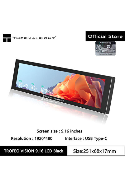 Choice1 Black Thermalright TROFEO VISION LCD IPS full-color LCD screen，9.16 i...