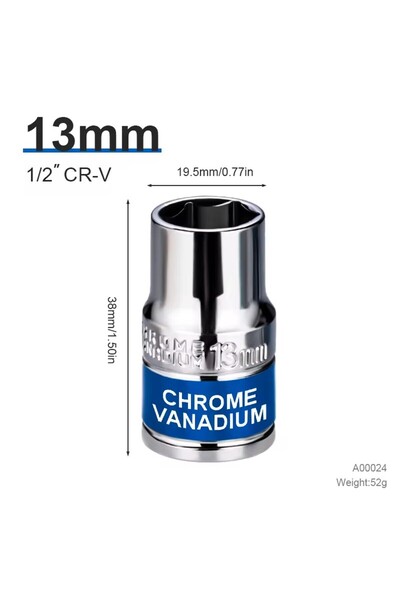 Choice11 13mm 8-32mm 1/2" Drive Deep Impact Sket Set Drive Metric Wrench Sket...