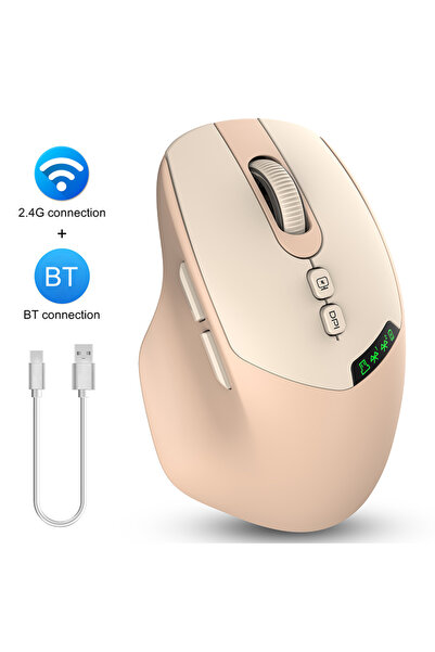 Choice ماوس لاسلكي ثنائي الوضع T02 بنمط شاي الحليب، يدعم تقنية بلوتوث 5.0 و2....