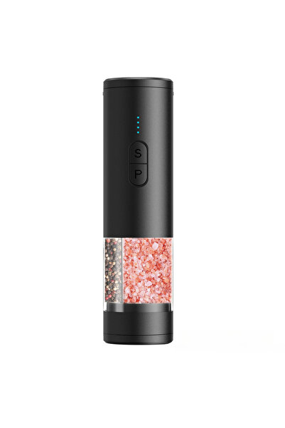 Choice Black Electric Automatic 2-in-1 Pepper Salt Grinder Dual Chamber with ...