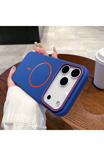 Choice غلاف هاتف فاخر مغناطيسي ناعم غير لامع باللون الأزرق لهاتف iPhone 16 Pr...