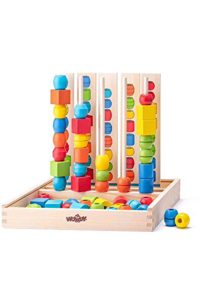 Woodyland Educational Toy - Wooden Logic Game with Beads