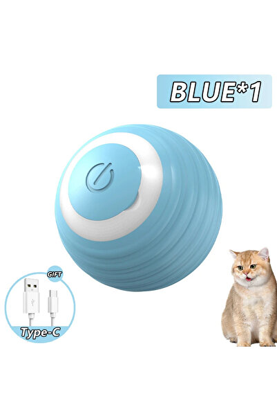 Choice1 كرة تفاعلية زرقاء سماوية للقطط، ألعاب ذكية للقطط، كرة سحرية متدحرجة أ...