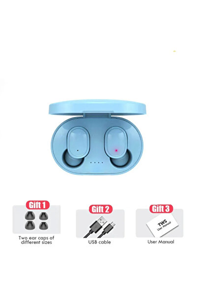 choice2 سماعات رأس لاسلكية زرقاء A6s A6S TWS، سماعات بلوتوث رياضية ستيريو بلوتوث