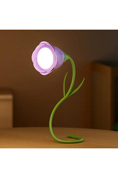 Choice USB Plug Violet Rechargeable Rose LED Desk Lamp Bendable Dimmable Flow...