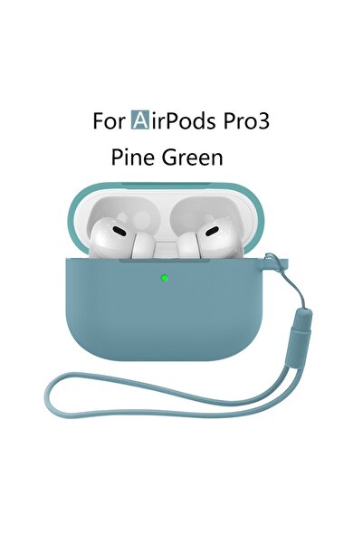 Choice23 جراب سيليكون جديد بلون أخضر صنوبري لسماعات AirPods Pro 3 (إصدار 2025...