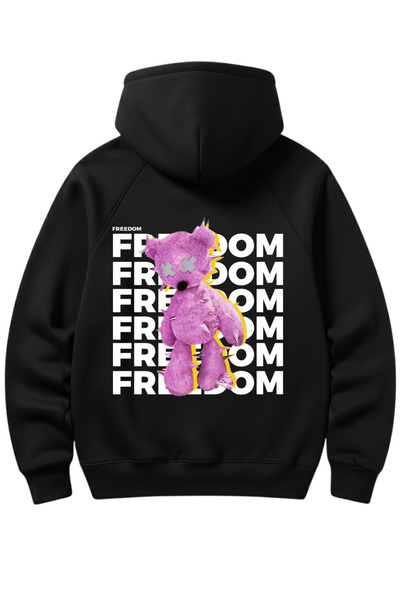 VANTINA Unisex Freedom Printed Hooded Sweatshirt