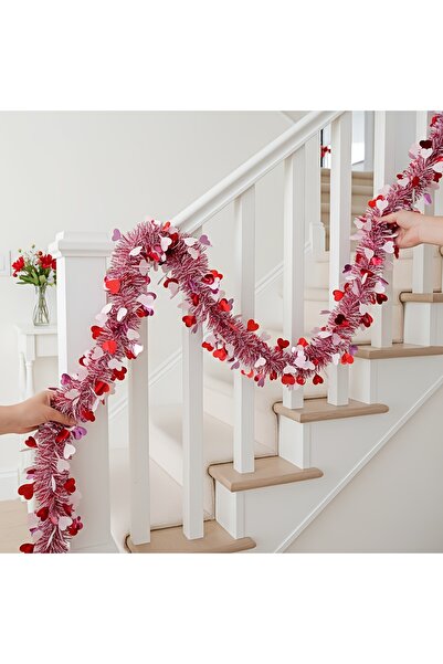 Choice زينة عيد الحب الوردية، قطعتان، طولها الإجمالي 400 سم/157 بوصة، على شكل...