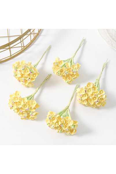 Choice42 قطعة واحدة صفراء، 1/3/5 قطع، زهور صناعية من الحرير بطول 11 سم، حرير ...