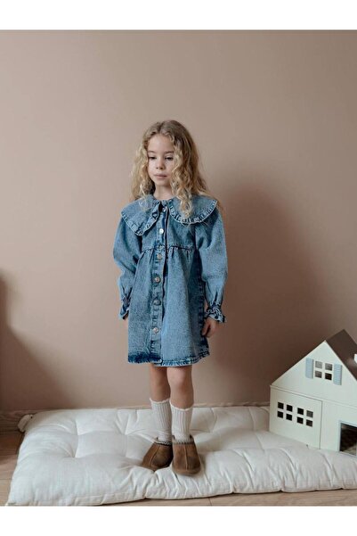 Aselin Kids Girl's Festive Denim Dress