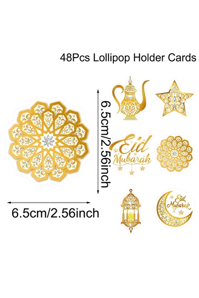 Choice 403 EID Mubarak Gold Lollipop Paper Cards Ramadan Decor 2026 for Home ...