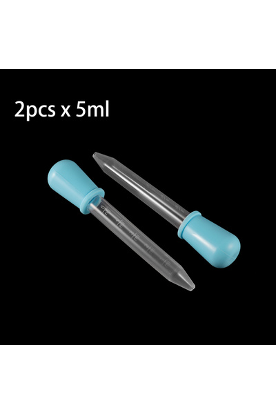 choice2 2Pcs Blue 2/5pcs 5ml Clear Silicone Dropper Graduated Pipette Liquid ...