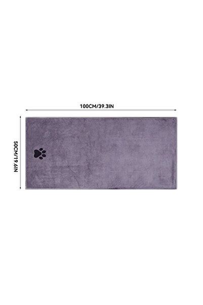 Choice Grey 50x100cm 3 Size Opti Microfiber Pet Bath Towel Embroidered Super ...