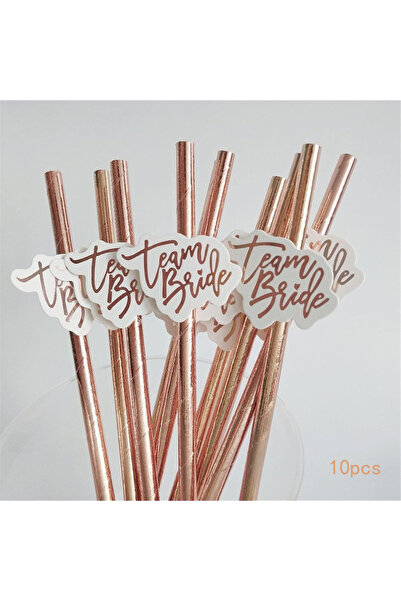 choice2 straw-10pcs Multi set Bachelorette Party Team Bride Plastic Drinking ...