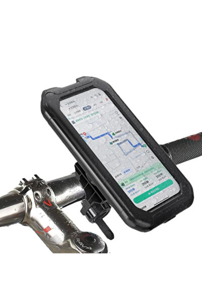 Choice حامل هاتف للدراجات النارية أسود مقاوم للماء بزاوية 360 درجة قابل للتعد...