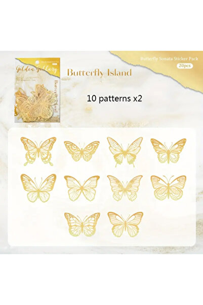 Choice1 D 20 Sheets Shell Light Butterfly Hollow Lace Retro Hand Account DIY ...