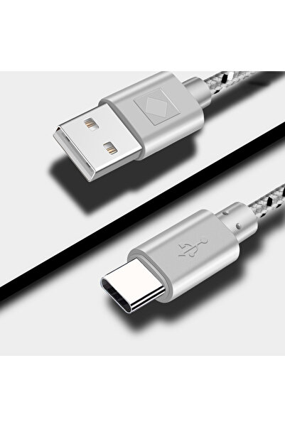 Choice32 0.5m White Nylon Braided USB to Type C Fast Charge Cord High Speed D...