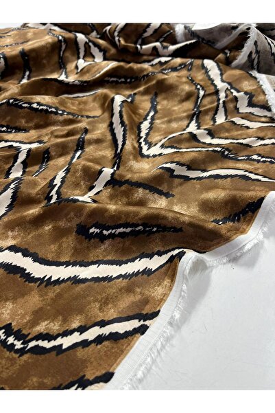 Kumaş sever Tiger Patterned Cotton Satin Fabric Maroken Viscose – Silky Softn...