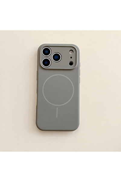 Choice47 غطاء هاتف سيليكون لون سادة ، رمادي تيتانيوم، لهاتف آيفون 17 برو ماكس...