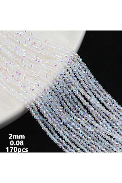 Choice22 Faceted 2mm Austrian Crystal White AB Glass Beads 3/4/6/8Mm Transpar...