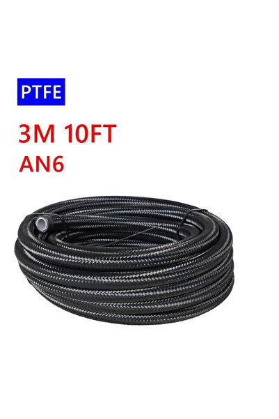 Choice4 خرطوم سباق أسود AN6 من 3M PTFE، خرطوم مضفر من الفولاذ المقاوم للصدأ ب...