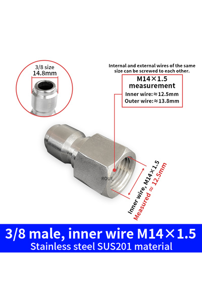 Choice9 STT308 3/8 Inch Stainless Steel Male and Female Quick Connector Kit P...